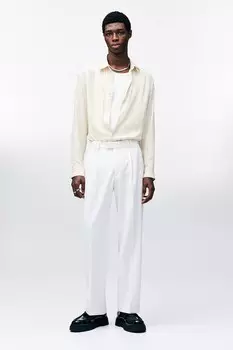 Рубашка стандартного кроя H&M, бежевый