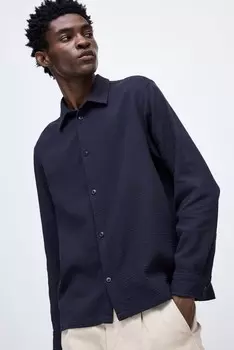 Рубашка стандартного кроя H&M, синий