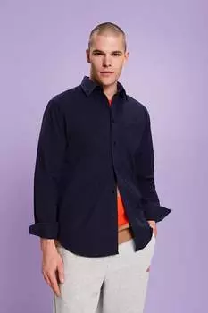 Рубашка стандартного кроя и нагрудным карманом Esprit, синий