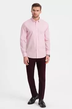 Рубашка стандартного кроя и острым воротником Ombre, розовый