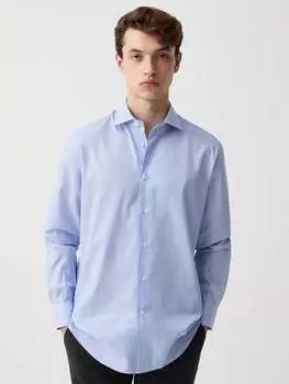 Рубашка стандартного кроя из хлопка двойного перекручивания Ovs, цвет white/light blue