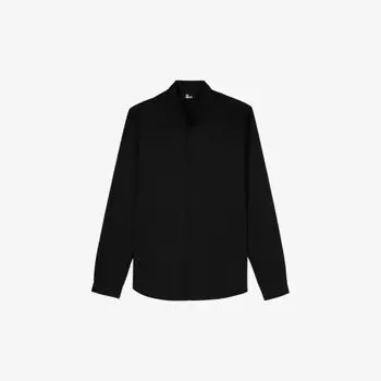 Рубашка стандартного кроя из хлопкового твила с воротником-стойкой The Kooples, черный