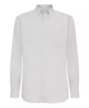 Рубашка стандартного кроя из органического хлопка оксфорда Boggi Milano, бежевый