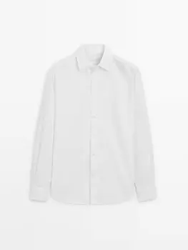 Рубашка стандартного кроя из ткани оксфорд Massimo Dutti, белый