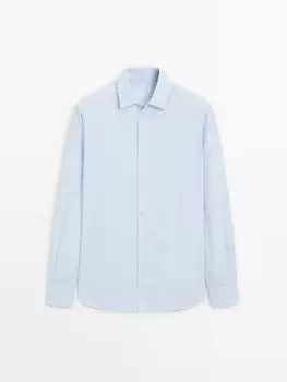 Рубашка стандартного кроя из ткани оксфорд Massimo Dutti, голубой