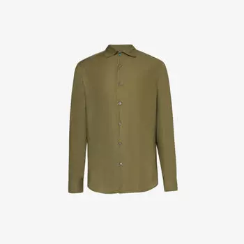 Рубашка стандартного кроя с длинными рукавами из смесового хлопка Paul Smith, зеленый
