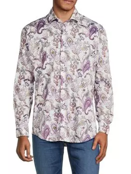 Рубашка стандартного кроя с принтом пейсли Bertigo, фиолетовый