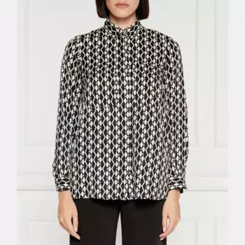 Рубашка стандартного кроя с символикой Marella, черный