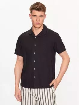 Рубашка стандартного кроя Solid, черный