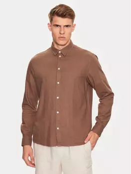 Рубашка стандартного кроя Solid, коричневый