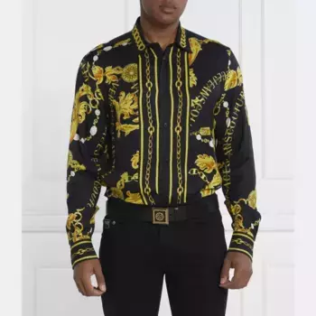 Рубашка стандартного кроя Versace, черный