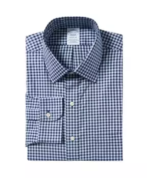 Рубашка стандартного кроя в клетку с воротником стойкой Эйнсли Brooks Brothers, синий