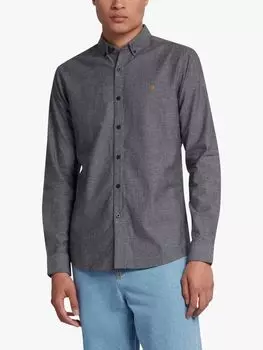 Рубашка Steen Slim Fit из органического хлопка-оксфорда Farah, гравий мергель