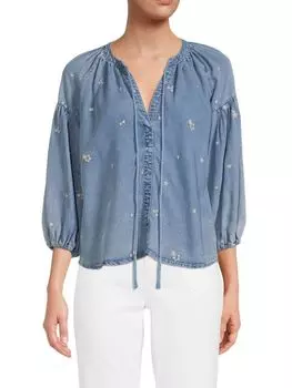 Рубашка Стейси Шамбре Driftwood, цвет Light Blue