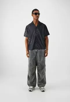 Рубашка Stitch Floral Unisex BDG Urban Outfitters, черная