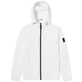Рубашка Stone Island Brushed Cotton Canvas Hooded Overshirt, белый