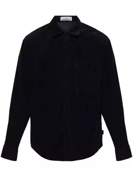 Рубашка Stone Island из микровельвета, синий