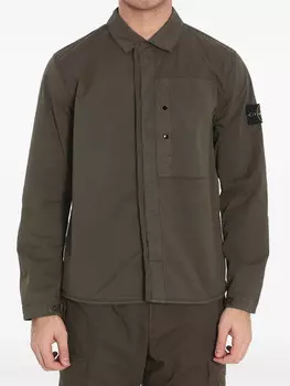 Рубашка Stone Island из саржевого переплетения, зеленый