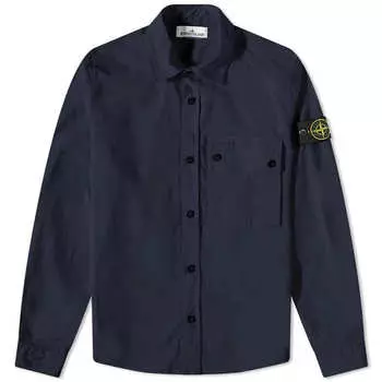 Рубашка Stone Island Supima Cotton Twill Stretch-TC Button Overshirt, темно-синий