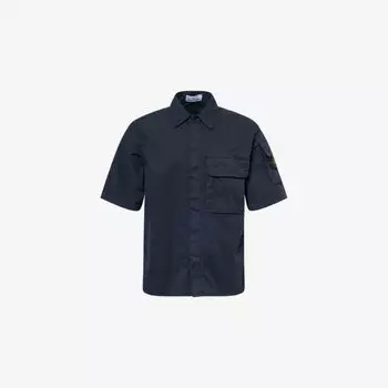 Рубашка Stone Island Supima с коротким рукавом, синий