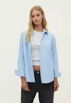 Рубашка Stradivarius, светло-голубая