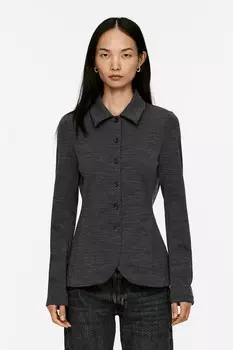 Рубашка стрейч Arket, серый
