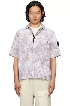 Рубашка-стрейч-TC Tela 'Paracadute' серого пигмента Stone Island