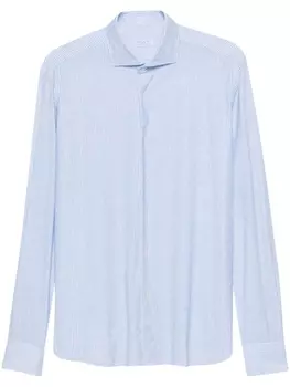 Рубашка стрейч в полоску Orian, синяя