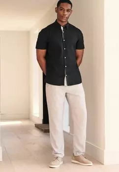 Рубашка STRETCH OXFORD SHORT SLEEVE Next, черный