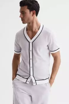 Рубашка Striker из синели с V-образным вырезом Reiss, серый