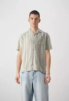 Рубашка STRIPE STRUCTURED SHORT SLEEVE Denim Project, крем