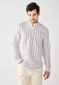 Рубашка STRIPED LINEN MIX BLEND Pier One, светло-коричневый