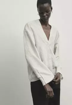 Рубашка Striped Massimo Dutti, бежевый