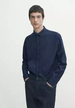 Рубашка STRIPED Massimo Dutti, цвет blue
