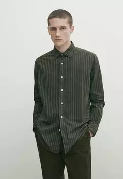 Рубашка STRIPED Massimo Dutti, цвет dark green