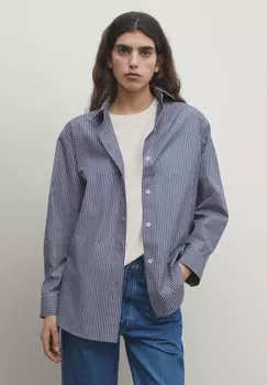 Рубашка Striped Massimo Dutti, синий
