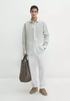 Рубашка STRIPED Massimo Dutti, светло-голубой
