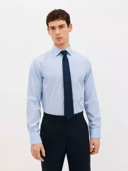 Рубашка строгого кроя в полоску John Lewis, голубая