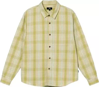 Рубашка Stussy Beach Plaid Shirt 'Lime', зеленый