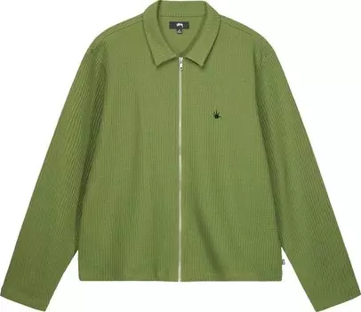 Рубашка Stussy Big Thermal Zip Shirt 'Green', зеленый