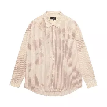 Рубашка Stussy Bleached Poplin Classic Long-Sleeve Shirt Tan, желто-коричневый
