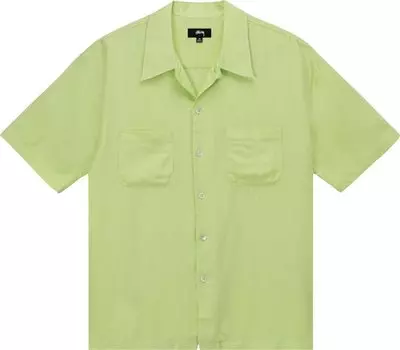 Рубашка Stussy Contrast Pick Stitched Shirt 'Lime', зеленый