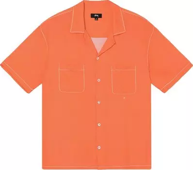 Рубашка Stussy Contrast Pick Stitched Shirt 'Peach', оранжевый