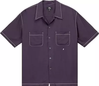 Рубашка Stussy Contrast Pick Stitched Shirt 'Plum', фиолетовый