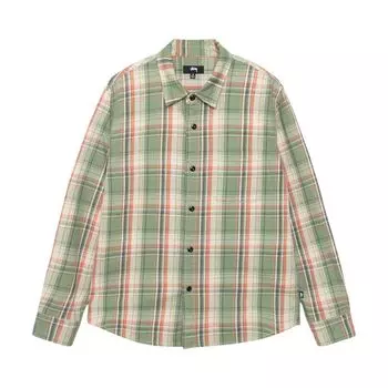 Рубашка Stussy Dan Washed Cotton Plaid Shirt 'Green', зеленый
