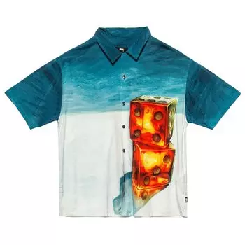 Рубашка Stussy Dice Painting Shirt, синий