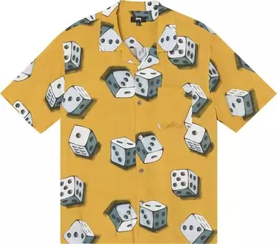 Рубашка Stussy Dice Pattern Shirt 'Mustard', желтый