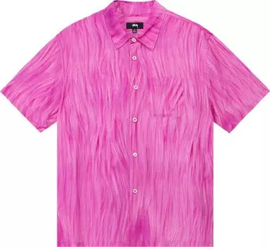 Рубашка Stussy Fur Print Shirt 'Pink', розовый