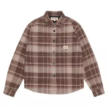 Рубашка Stussy Heavy Washed Plaid Long-Sleeve Shirt Brown, коричневый