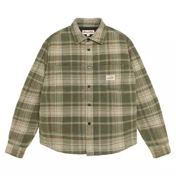Рубашка Stussy Heavy Washed Plaid Long-Sleeve Shirt Green, зеленый